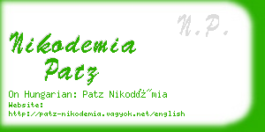 nikodemia patz business card